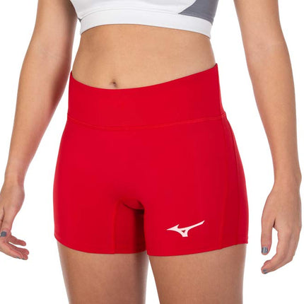 Mizuno Women's Elevated 4" Inseam Volleyball Short, Red, XX-Large