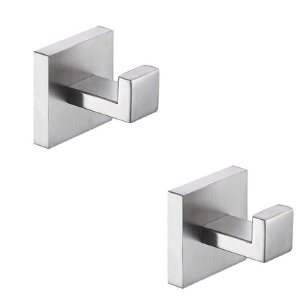 TASTOS Bath Towel Hooks Brushed Nickel, 2 Pack Sta