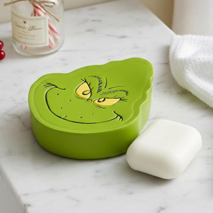 Dr. Seuss El Grinch Plato de jabón de resina para vacaciones de Navidad - Soporte para jabón/joyas, (producto con licencia oficial) por Franco Collectibles
