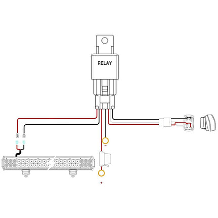 Nilight - 10019W LED Light Bar Wiring Harness Kit 12AWG Heavy Duty 12V 5Pin Rocker Switch Laser On off Waterproof Switch Power Relay Blade Fuse-1 Lead