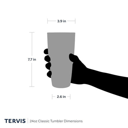 Tervis 1142636 ECU Pirate Crossbones Emblem Individual Tumbler with Royal Purple lid, 24 oz, Clear