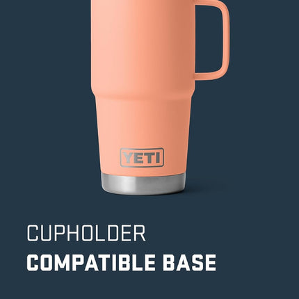 YETI Rambler 20 oz Travel Mug, Stainless Steel, Vacuum Insulated with Stronghold Lid, Lowcountry Peach