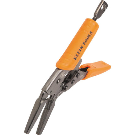 Klein Tools 38611 Long Nose Locking Pliers with Quick Release Handles, Ideal for Tight Spaces, High Torque and Gripping Power, 6-Inch