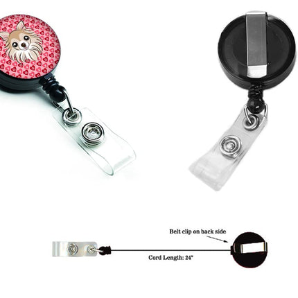 Caroline's Treasures BB5321BR Chihuahua Retractable Badge Reel, Belt Clip, Multicolor