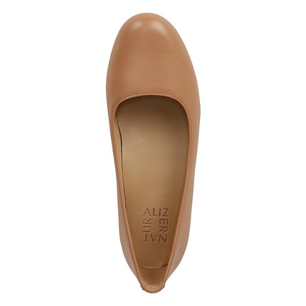 Naturalizer Womens Maxwell Round Toe Comfortable Classic Slip On Ballet Flats, Frappe Leather, 6.5 Wide