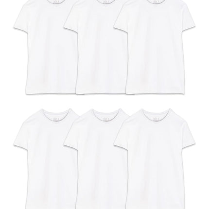 Fruit of the Loom Men's Stay Tucked Crew T-Shirt, Big Man-6 Pack White, XXXXL (Pack of 6)