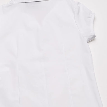 Nautica Girls' Short Sleeve Blouse, White, 16