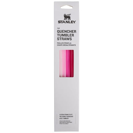 Stanley Pajitas Reutilizables Quencher | Paquete de 4 pajitas reutilizables sin BPA para beber de forma limpia | Perfectas para los vasos térmicos de 40 oz de Stanley | Rosa