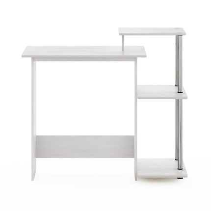 Furinno Laptop Notebook Computer Desk, Engineered Wood, White Oak/Stainless Steel, 39.62 (D) x 100.58 (W) x 85.34 (H) cm