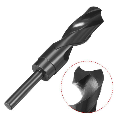 uxcell Reduced Shank Drill Bit 25mm Black Nitride Coated with 1/2 Inch Straight Shank, High Speed Steel HSS 9341 Twist Drill Bit for Stainless Steel Alloy Metal Plastic