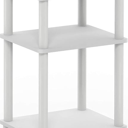 Furinno JUST Side Table, 3-Tier End Table, Open Shelves Night Stand, Bedside Table, Toolless Assembly, for Living Room, Bedroom, White(Espresso)