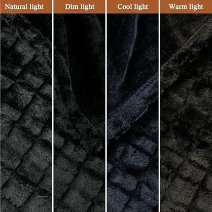 Beautyrest Heated Blanket, Eletric Throw Blanket, Soft, Warm, Reversible Faux Fur - Mink Oversized Heating Blanket Throw, 3 Heat Settings, 2 hr Auto Shut Off, Machine Washable, 50x70 Black Texture