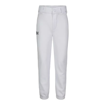 Under Armour Boys' Little Baseball Pant, White/Bla
