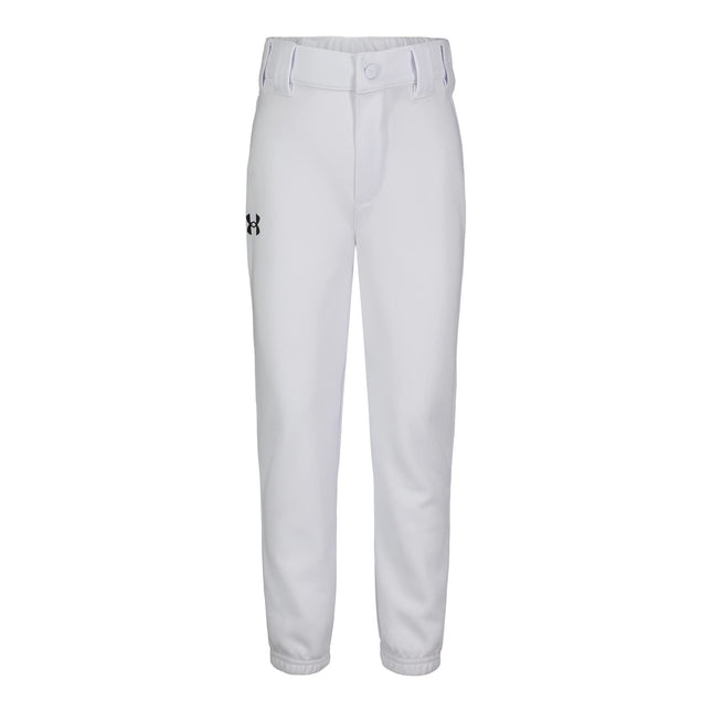 Under Armour Boys' Little Baseball Pant, White/Bla