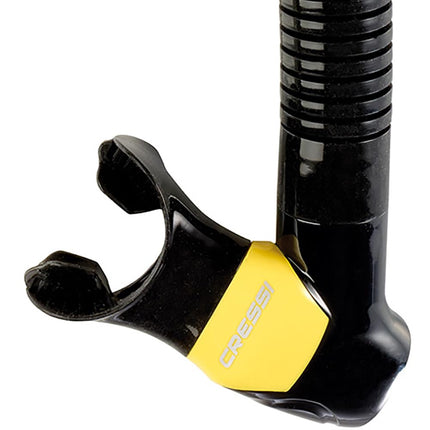 Cressi Dry Snorkel - Unisex Premium Dry Snorkel for Diving/Apnea/Snorkeling, Black/Yellow, One Size