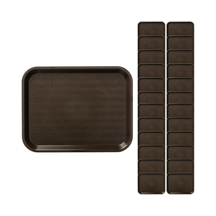 Carlisle FoodService Products Bandeja de Cafetería de Comida Rápida con Superficie Estampada para Cafeterías, Comida Rápida y Comedor, Plástico, 13.87 x 10.75 x 0.79 Pulgadas, Chocolate, (Paquete de 24)