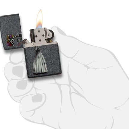 Zippo Skeleton Flowers Iron Stone Gift Set Pocket Lighters