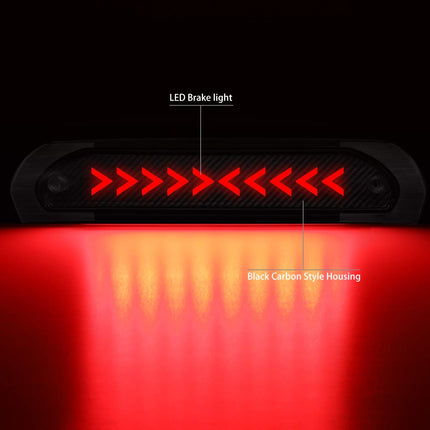 DNA MOTORING 3BL-DRM02-3D-T3-LED-BK Luz de Freno Trasera LED 3D de Tercera con Línea Rayada y Carcasa Negra [Compatible con Dodge Ram 1500 02-08 / Ram 2500 3500 03-09]
