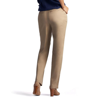 Lee Women's Relaxed Fit All Day Straight Leg Pant Flax 18, Flax, 18 US Brown