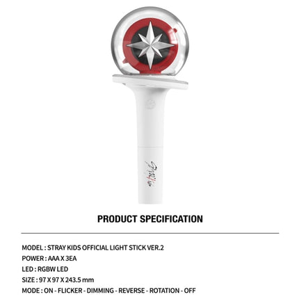 Kofisa Stray Kids Official Lightstick Ver 2, Stray Kids Kpop Merch, White