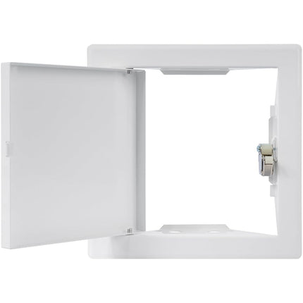 Repa Market 6 x 6 Inch Access Panel for Drywall – White Galvanized Steel Wall Hole Cover/Access Door Panel with Click Function – Heavy-Duty Service Hatch for Plumbing, Electrical, HVAC Access Door