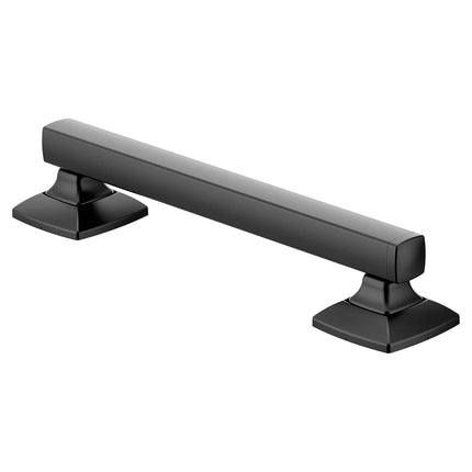 Moen Voss Matte Black Bathrrom Safety 12-Inch Stanless Steel Grab Bar, YG5112BL