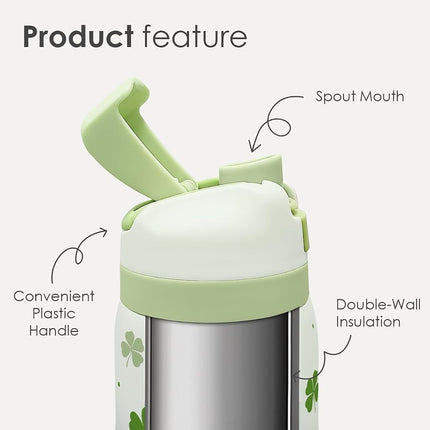 Shamrock Insulated Stainless Steel Water Bottle with Straw for Sports and Travel, 32oz, Gifts for Irish Women Girls Friends Teens Birthday Christmas St Patricks Day