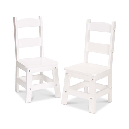 Melissa & Doug Par de sillas de madera - Muebles infantiles blancos