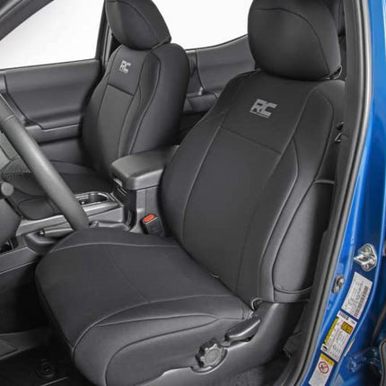Rough Country Neoprene Front Seat Covers for 2016-2020 Tacoma - 91030, Black