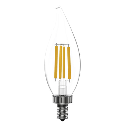 GE Ultra Bright LED Light Bulbs, 100W, Soft White Candle Lights, Clear Decorative CA12 Light Bulbs, Candelabara Base (3 Pack)