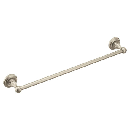 Moen BP6924BN Madison Collection Níquel Cepillado Toallero de Barra Individual para Baño de 24 Pulgadas, Montaje en Pared para Toalla de Mano o de Cuerpo