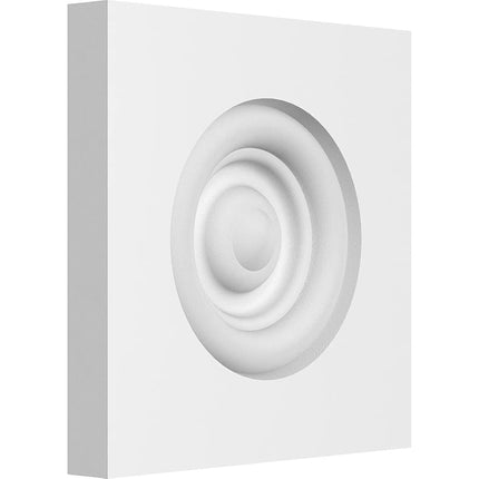 Ekena Millwork ROSP040X040X050SDG02 Standard Sedgwick Bullseye Rosette with Square Edge, 4"W x 4"H x 1/2"P