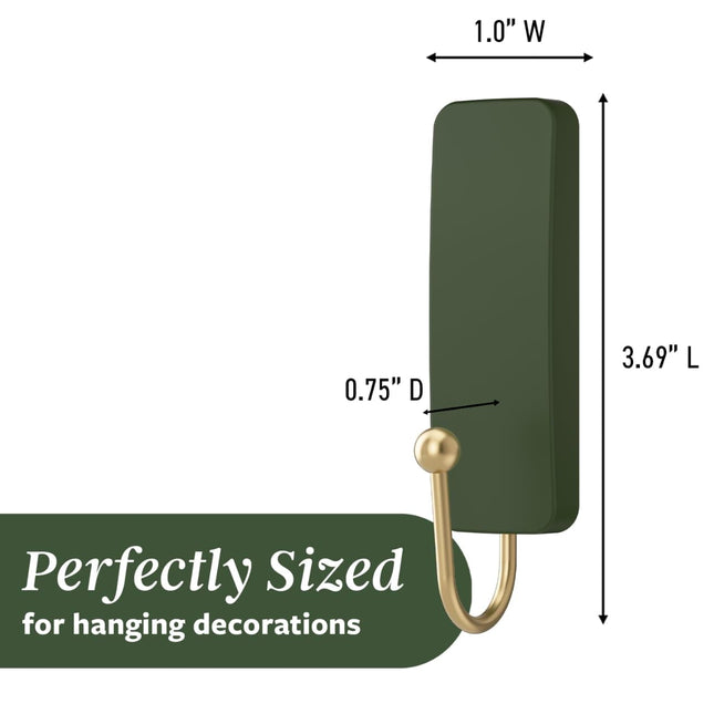 Ganchos de pared Command Rosemary medianos, 4 ganchos para abrigos y 6 tiras Command, para colgar sin dañar con adhesivo, sin herramientas, ideales para colgar decoración del hogar, soporta hasta 1,3 kg