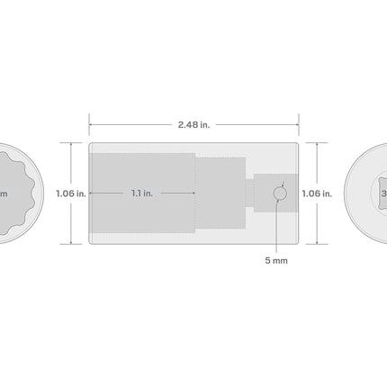 TEKTON 3/8 Inch Drive x 20 mm Deep 12-Point Impact Socket | SID13320
