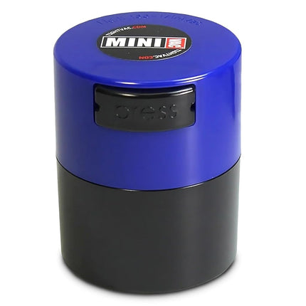 Tightpac America Minivac 1-Ounce Vacuum Sealed Dry Goods Storage Container, Black Body/Dark Blue Cap (TV1-SDB)