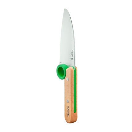 Opinel Le Petit Chef 3pc Set (Kitchen Knife S/S 10cm/Peeler/Finger Protector) Green