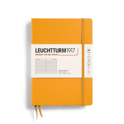 Notebook Medium (A5), Hardcover, 251 numbered pages, Rising Sun, ruled