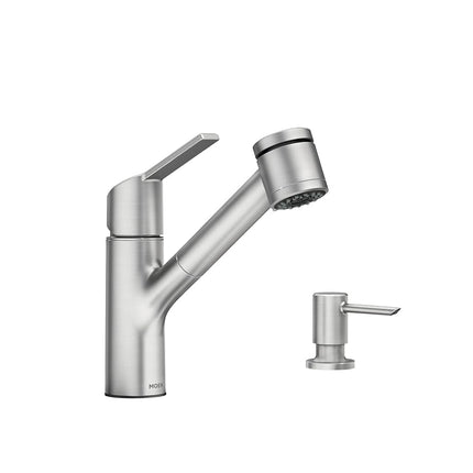 Robinet de cuisine extractible Moen Sombra Power Clean, fini résistant aux taches en acier inoxydable