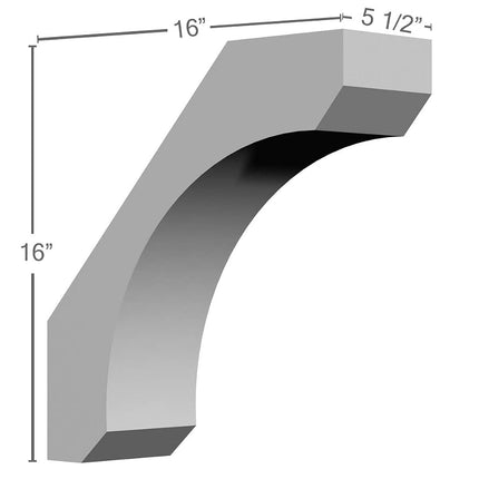 Ekena BKT16X16X05LE 5 1/2" W D x 16" H Legacy Bracket, Primed