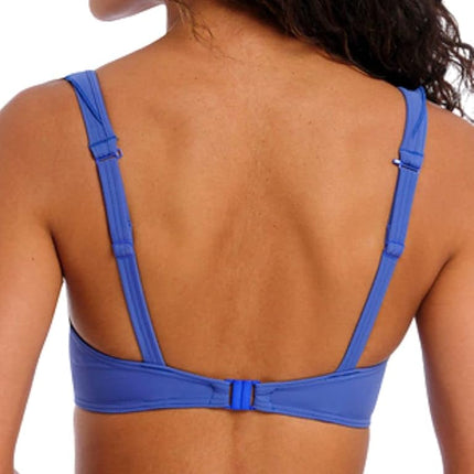 Freya Women's Standard Jewel Cove Underwired High Apex Bikini Top, Plain Azure, 3 4DD US