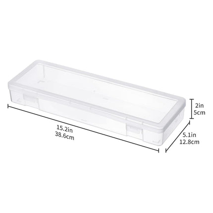 novelinks Plastic Clear Storage Containers for Organizing, Craft Storage Organizers and Stackable Storage Bins with Lids for Pencil Box, Bead, Cookie Cutter, Board Game (6 Pack Large)
