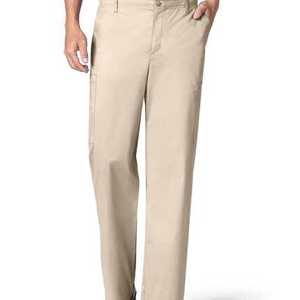WONDERWINK Men's Flat Front Cargo Scrub Pant, Khak