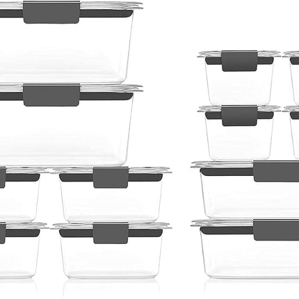 Rubbermaid Brilliance BPA-Free Airtight Food Storage Containers, 24-Piece Set, Easy for Meal Prep, Lunch & Leftovers