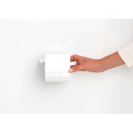 Brabantia - Mindset Toilet Roll Holder - Fits All Regular Roll Sizes - Wall-Mounted - Corrosion Resistant - Bathroom Accessory - Fixing Materials Included - Fresh White - 4.2 x 8.6 x 14 cm
