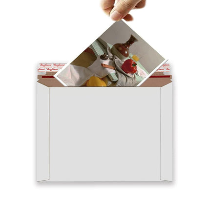 Bonfasvo Rigid Mailers 30 Pack 10 x 13.5 inches White Self Seal Stay Flat Bulk Cardboard Kraft No Bend Mailers Peel and Seal for Document Photos Pictures Papers Files CD