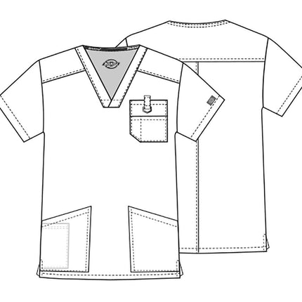Dickies EDS Signature Uniformes Médicos para Hombre Cuello en V 81906, Blanco, Grande