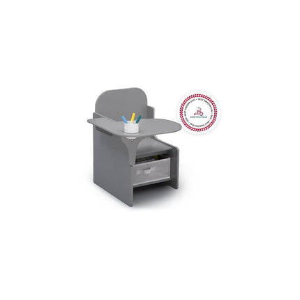 Delta Children Chair Desk with storage bin, Grey