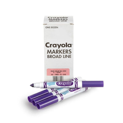 Crayola Washable Broad Line Markers - Violet Purple (12ct), Bulk Markers for Classrooms & Teachers