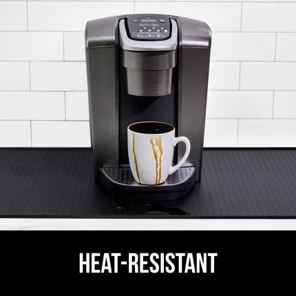 GORILLA GRIP Silicone Coffee Mat, Espresso Machine Bar Accessories, Keep Kitchen Counters Clean, Stays in Place, Waterproof and Heat Resistant Dish Drying Mats, Home Decor Essentials, 11.5x18.5, Black