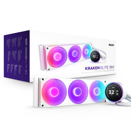 NZXT Kraken Elite 360 RGB - 360mm AIO CPU Cooler, LCD - White